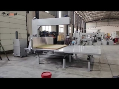 Quattro ruote guida Verticale coltello Spugna macchina di taglio con mano mobile tavolo da lavoro in alluminio alto taglio